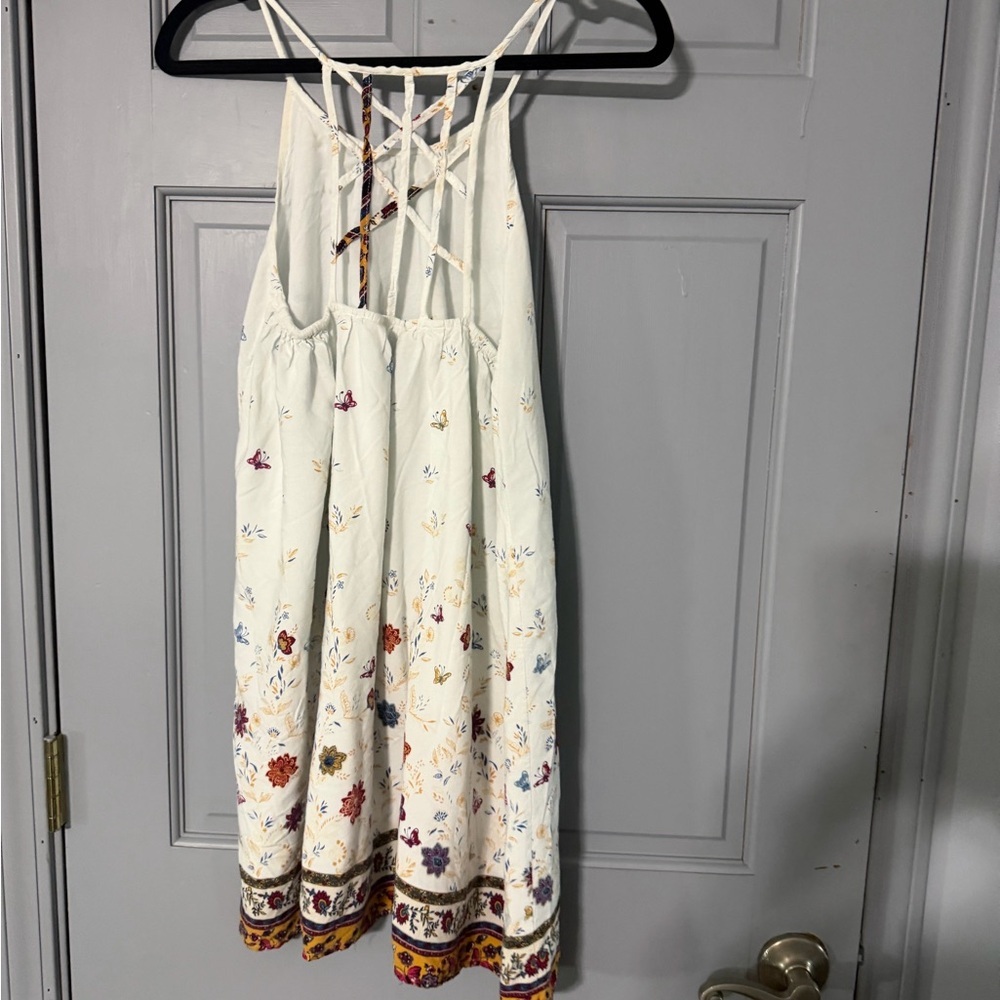 Anthropologie Hem & Thread Cream Floral Mini Dress - Picture 3 of 6